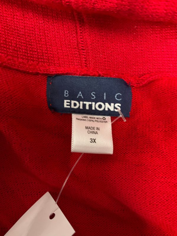 Red Top Long Sleeve Basic Editions, Size 3x Hot on Sale - Image 3
