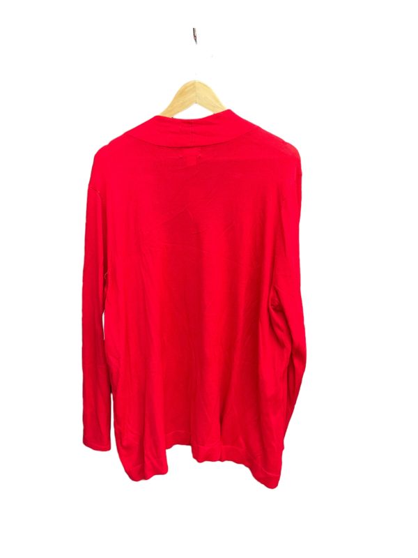 Red Top Long Sleeve Basic Editions, Size 3x Hot on Sale - Image 2