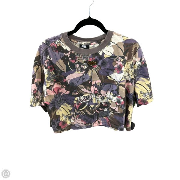 Athletic Top Short Sleeve By Nike In Floral Print, Size: Xl Discount