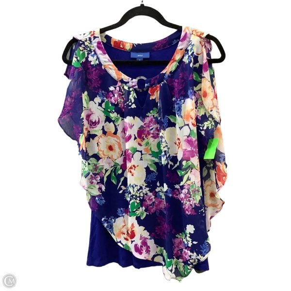 Top Short Sleeve By Apt 9 In Floral Print, Size: M For Discount