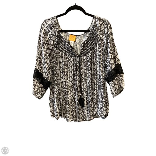 Top 3 4 Sleeve By Ruby Rd In Black & White, Size: 1x Online