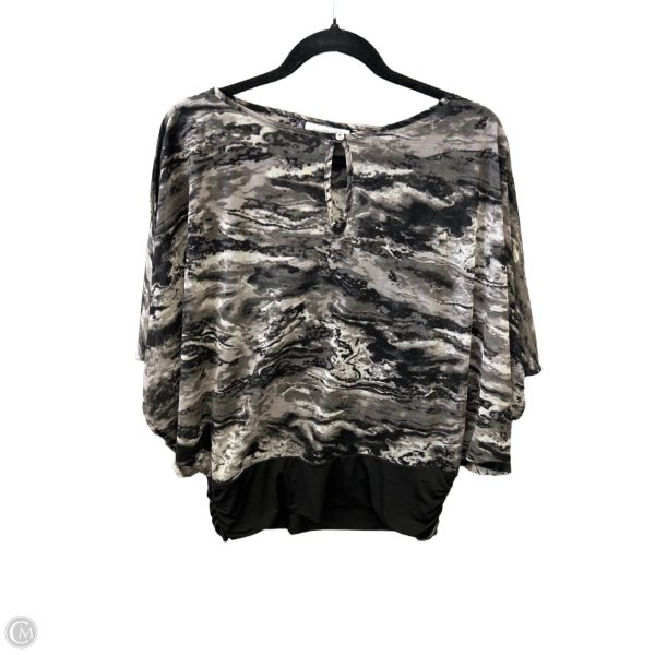Top 3 4 Sleeve By Jennifer Lopez In Black & Grey, Size: M Online now