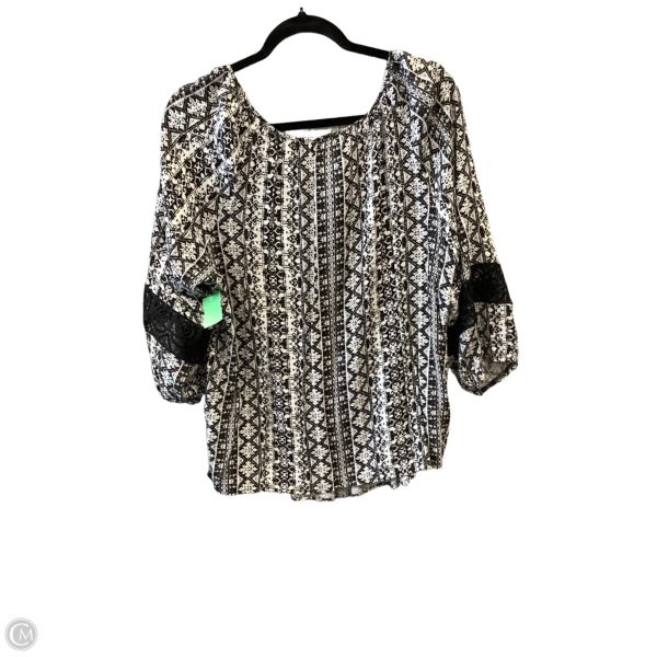 Top 3 4 Sleeve By Ruby Rd In Black & White, Size: 1x Online - Image 2