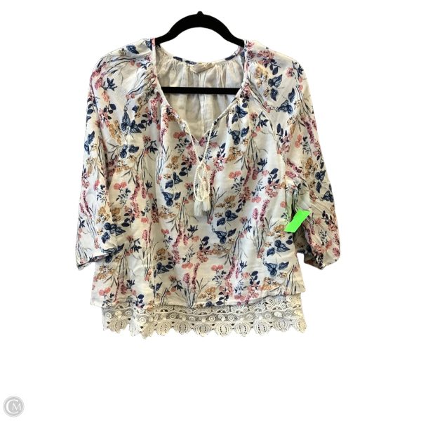 Blouse 3 4 Sleeve By Style And Company In Multi-colored, Size: Lp Online now