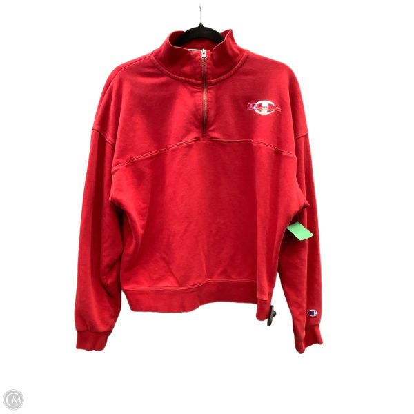 Athletic Sweatshirt Collar By Champion In Red, Size: L For Sale