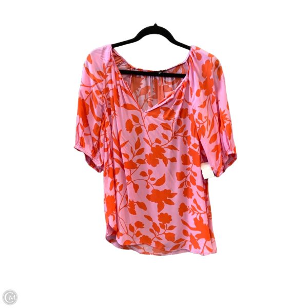 Top Short Sleeve By Talbots In Orange & Pink, Size: L Supply