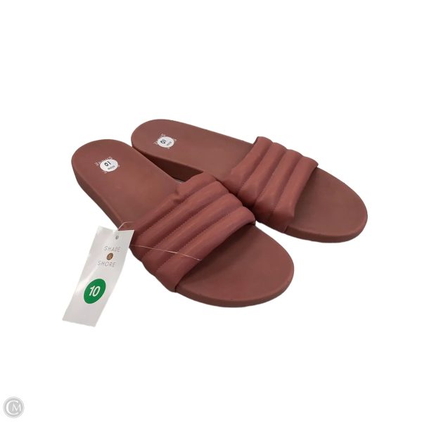 Sandals Flats By Shade & Shore In Red, Size: 10 Hot on Sale